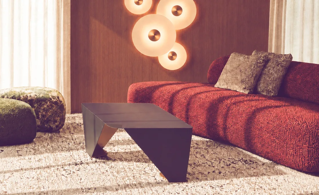 Bear table object in an interior setting
