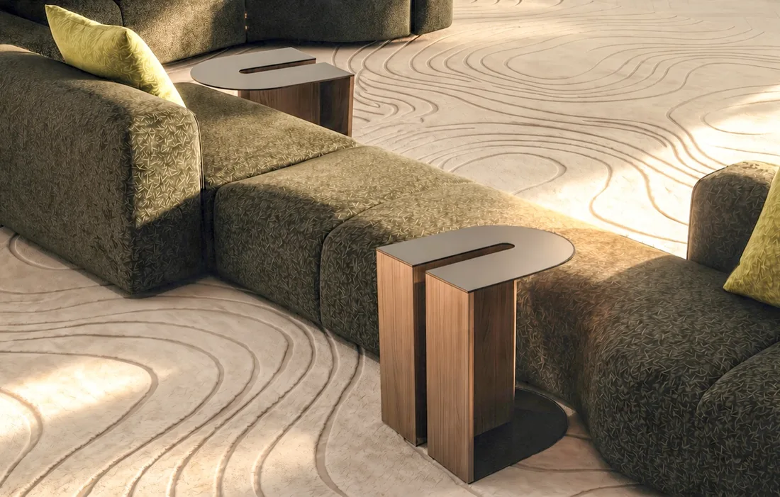 U-turn table object in an interior setting